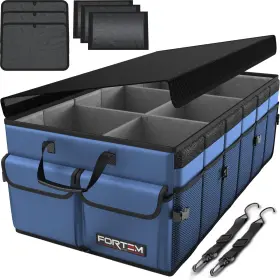 Fortem 819853025395 Car Trunk Organizer - Collapsible Suv Storage 85l Non-slip Foldable