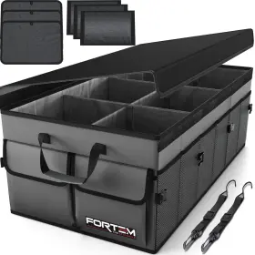 Fortem 819853025401 Car Trunk Organizer Collapsible Multi Compartment Fold