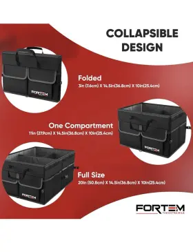 Fortem 858080006029 Car Trunk Organizer Storage Collapsible Multi Compartm #2