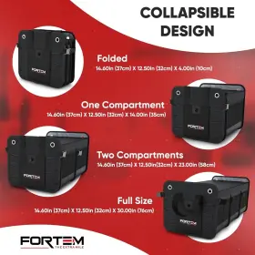 3-compartment Fortem Frtm-to-v3c Trunk Organizer 90-liter Extra Large Black Collapsible #3