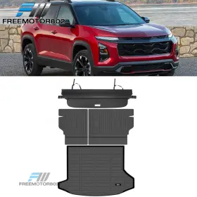 Fz-5-tc-cveq25-bkcf Freemotor802 198073554459 Fits 24-26 Traverse Gmc Acadia Enclave Cargo Cover Tpe Backrest 3d Trunk Mat