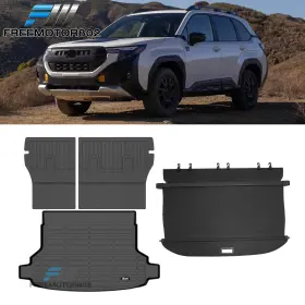 Fz-5-tc-sbfr25-bkcf Freemotor802 198073566810 Fits 25-26 Subaru Forester Retractable Cargo Cover 3d Tpe Backrest Trunk Mat