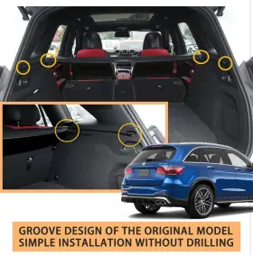Fz-5-tc-mglc16-bk Freemotor802 Fits 16-22 Mercedes Glc 4dr Rear Trunk Retractable Security Shield Cargo Cover #2