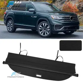 Fz-5-tc-vwat18-bkcf Freemotor802 Fits 18-26 Volkswagen Atlas Retractable Trunk Cargo Cover Carbon Fiber Texture