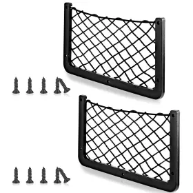 Frienda-screws-k9l Frienda 2 Pcs Car Storage Net Bag Abs Plastic Framed 14 X 7.3 Inch Black