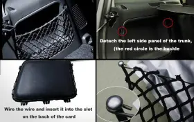 Cl-451-mesh Gazoz Performance Rear Trunk Boot Net String Bag Storage Cargo Mesh For Smart 451 Fortwo 2007-2 #3
