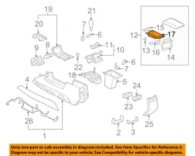 15881394 Gm Oem 06-11 Lucerne Console Console-tray