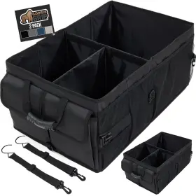 Gorilla Grip 840316710428 Large Capacity Trunk Storage Organizer For Car Suv Collapsible 2 Pack