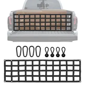 58.86x17.32in Gosknor 1043519 Tailgate Net For Pickup Truck Bed Black Mesh Tail Gate With Hea