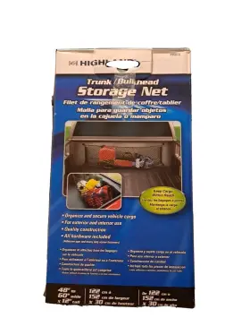 Highland 042899950103 Trunk Organizer Bulkhead Net Storage Secure Exterior Interior #2