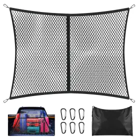 Zhw04-y Homdat Cargo Net For Pickup Truck Bed Heavy-duty - 4ftx4ft Stretches To