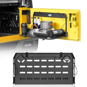 Mmr.10023-1 Hooke Road Tailgate Table Foldable Camping Storage Cargo Shelf Fit Jeep Wrangler Tj 97-06