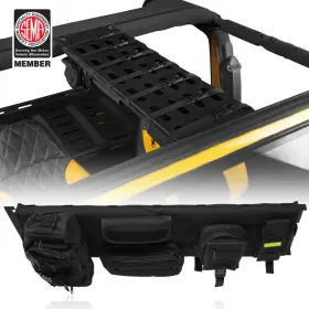 Mmr.10067 Hooke Road Black Front Overhead Molle Panel With Pouches Bags For Jeep Wrangler Tj 1997-2006