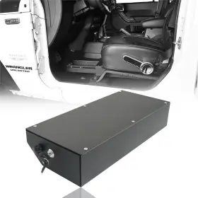 Mmr.20021 Hooke Road Rear Locking Steel Under Seat Storage Cargo Box For 2007-2018 Jeep Wrangler Jk