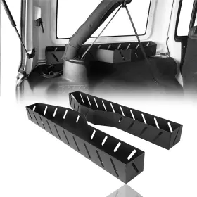 Mmr.20064 Hooke Road 2pcs Trunk Storage Wheel Well Bins Black For Jeep Wrangler Jk 2007-2018 4-door
