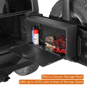 Mmr.20086-1 Hooke Road Steel Rear Foldable Tailgate Table Storage Lock Box Fit 15-18 Jeep Wrangler Jk