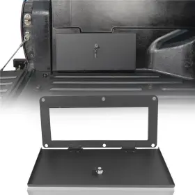 Tkm.10005 Hooke Road Rear Storage Steel Locking Box With Keys For 2005-2023 Toyota Tacoma 2nd And 3rd Gen