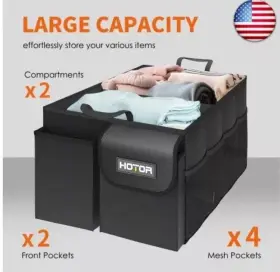 Hotok 445052876846 Trunk Organizer Storage 2 Bins And 6 Pocket Car Suv #3