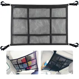 Cnet-16 Hozomt Car Ceiling Cargo Net For Suv Trunk Organizer Double-layer Mesh Interior Acce