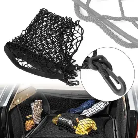 Hukyu 612046870860 1pc Universal Car Rear Cargo Organizer Storage Mesh Net Holder Luggage Bt Hs