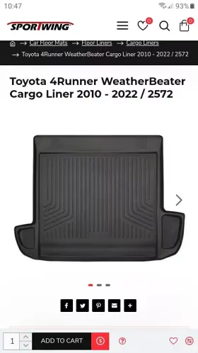 2572 Husky Liners Classic Style Cargo Liner Fits Toyota 4 Runner 2010 T0 2023