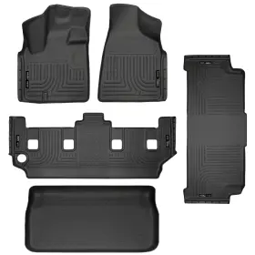 18091 Huskyliners Black 1st/2nd/3rd/cargo Weatherbeater Floor Liners For Grand Caravan
