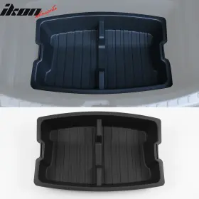 Cptl-tsl324-2-bk Ikon Motorsports Fits 24-25 Tesla Model 3 Highland Rear Trunk Lower Storage Organizer Tray Box Pp