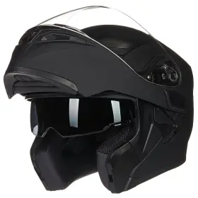 902-mb-l Ilm Motorcycle Dual Visor Flip Up Modular Full Face Helmet Dot Matte Black L Colors