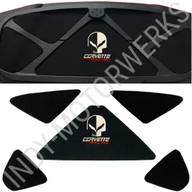 25698 Indy-motorwerks C7 Corvette Trunk Lid Liner With Silver Jake Racing Skull Embroidered Emblem 5 Pc