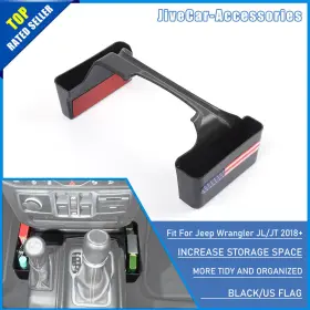 Jca2024122547 Jive-car-accessories Side Gear Shift Storage Box Bin Tray Orgnizer For Jeep Wrangler Jl Jt 18 Us Flag
