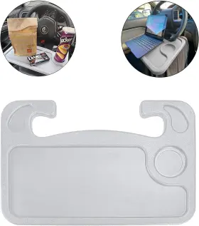 Justtop 613497656980 Car Steering Wheel Desk For Laptop Multipurpose Travel Gray