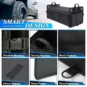 K Knodel 784848001879 Car Trunk Organizer Foldable Cover Heavy Duty Collapsible Trun #2