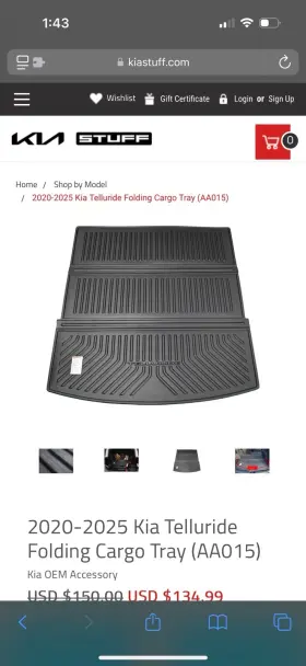 Au001 Kia Aa015 S9f12 Telluride Folding Cargo Tray