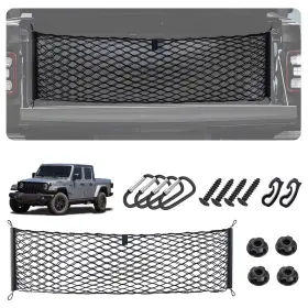 20202026 Kimcarley Wd016 Cargo Net For Jeep Gladiator Rear Trunk Storage Organizer And Holder