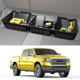 Kg2-c003 Kinggeri Under Seat Storage Boxes For 2019-2026 Dodge Ram 1500 Crew Cab Heavy Duty Black