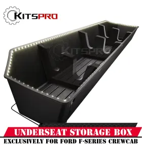 Kp00716uss Kitspro Under Seat Storage For 2015-2026 Ford F150 F250 F350 Crew Cab With Lamp