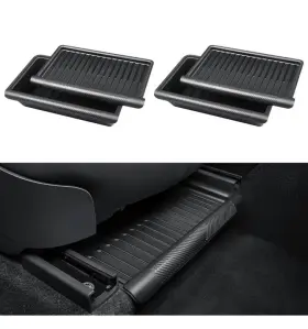 B0bzphc723 Kunist 2pcs Under Seat Storage Box For Tesla Model Y 2020 - 2025 Tpe Abs Black