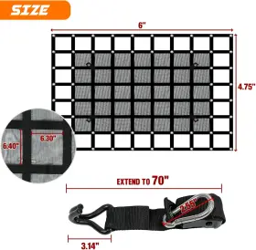 Littlestar2018 Kg65712 4.75 Ft. X 6ft. Heavy-duty Adjustable Cargo Net For Pickup Truck Bed 57 Inch 72