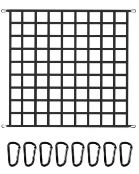 Tcn-4ft-ls-us Luckystraps Flat Bungee Cargo Net For Pickup Truck Bed 4ftx4ft Stretches To 10ftx10ft
