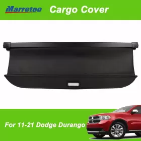 Marretoo 11-21 Retractable Oe Style Black Cargo Cover For 2011-2021 Dodge Durango Luggage Shade