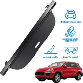 Cc-cayenne1117 Marretoo Cargo Cover For 2011-2017 2018porsche Cayenne Rear Trunk Luggage Security Shade #3