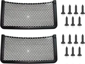 Mhwgy 768771213332 2 Pcs Large Car Net Pocket Universal Seat Side 8 Inch X 16 Black