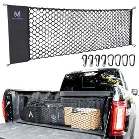 Mic-00-08201 Mictuning Elastic Truck Bed Cargo Net Storage Bag Mesh For Chevrolet Silverado 1500/2500