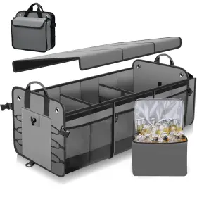 Bce001-tby Mojioo Large Trunk Organizer With Removable Cooler Bag-collapsible Durable Multi Com