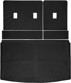 Clbm-expedition-max-18-24 Mrivgoa 5pcs Backrest Cargo Mat Set For 18-24 Ford Expedition Max Lincoln Navigator L