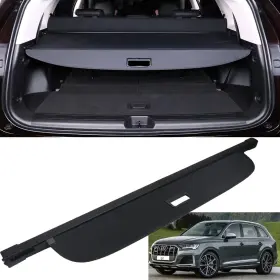 Muco 766549126242 Retractable Cargo Cover For Audi Q7 2016-2022 Rear Trunk Shield Shade Canvas
