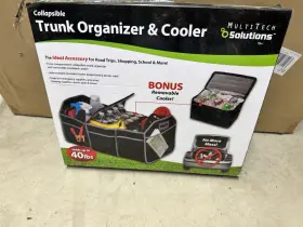 117779 Multitech Solutions Collapsible Trunk Organizer And Cooler With Insulated Leak Resistant Bag
