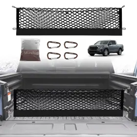 Net-18 Muslogy Honda Ridgeline Cargo Net 2017-2025 - Heavy Duty Truck Bed Organizer