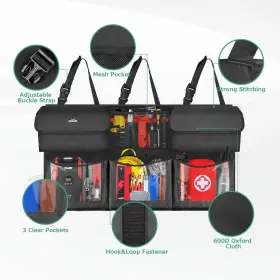 Oasser 794604859842 Back Seat Trunk Organizer Hanging Car Foldable Cargo S #3