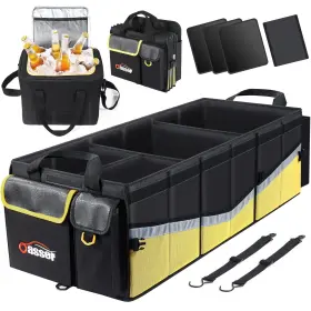 Oasser 974215746463 Trunk Organizer With Cooler Bag Large Collapsible Car